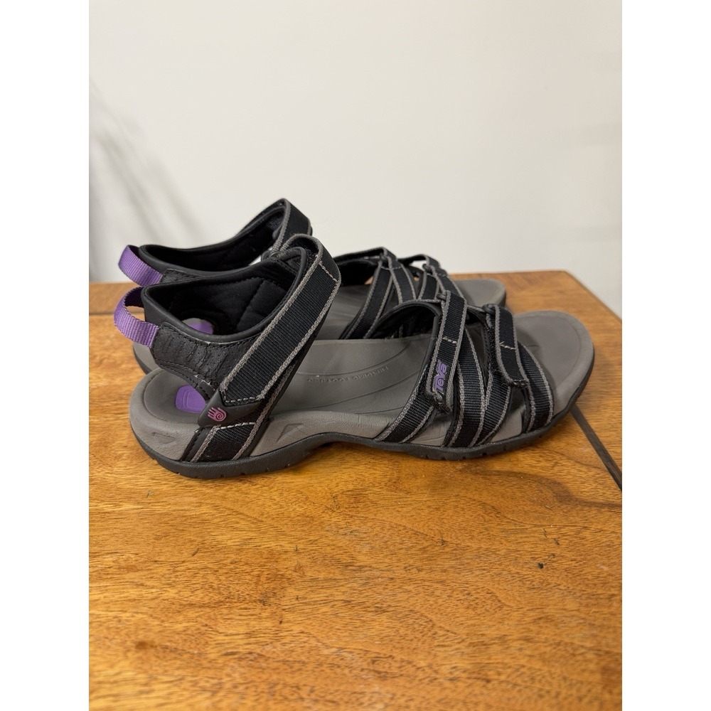 Teva Tirra Sandals Womens Size 8 Black Purple Strappy Hiking Water Shoes Western - Picture 2 of 6
